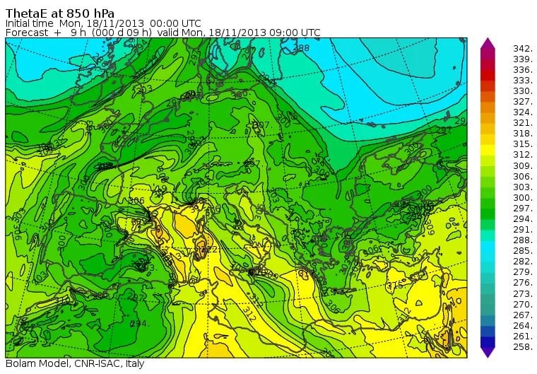 5 - Analisi meteorologica dell’evento alluvionale del 18 novembre 2013 in Sardegna