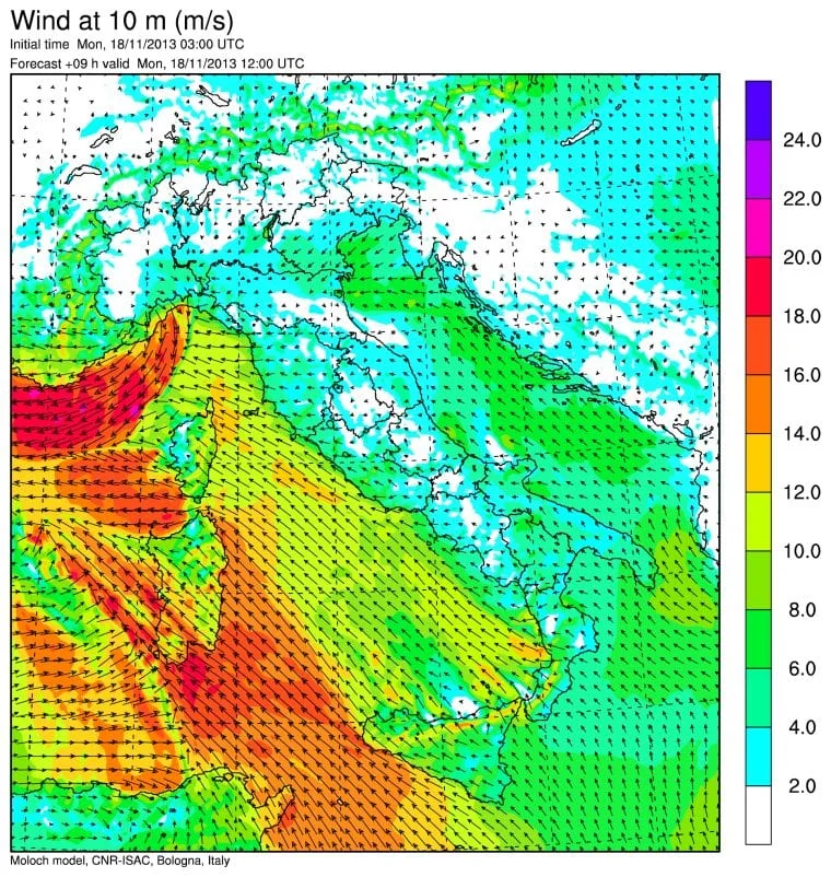 7 - Analisi meteorologica dell’evento alluvionale del 18 novembre 2013 in Sardegna