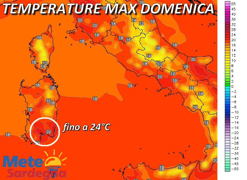 t2m 25 - Meteo Domenica: qualche schiarita ma...