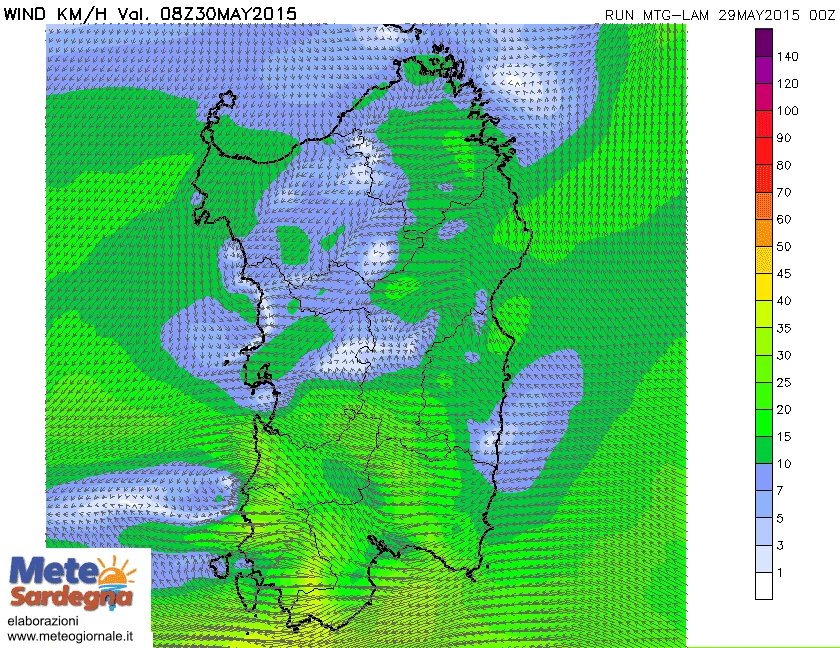 w2m 32 - Domani mattina nubi su Sardegna meridionale