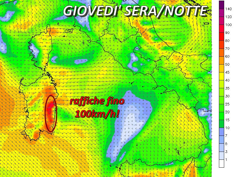 wgust 7 - Maestrale assoluto protagonista: raffiche fino a sabato!