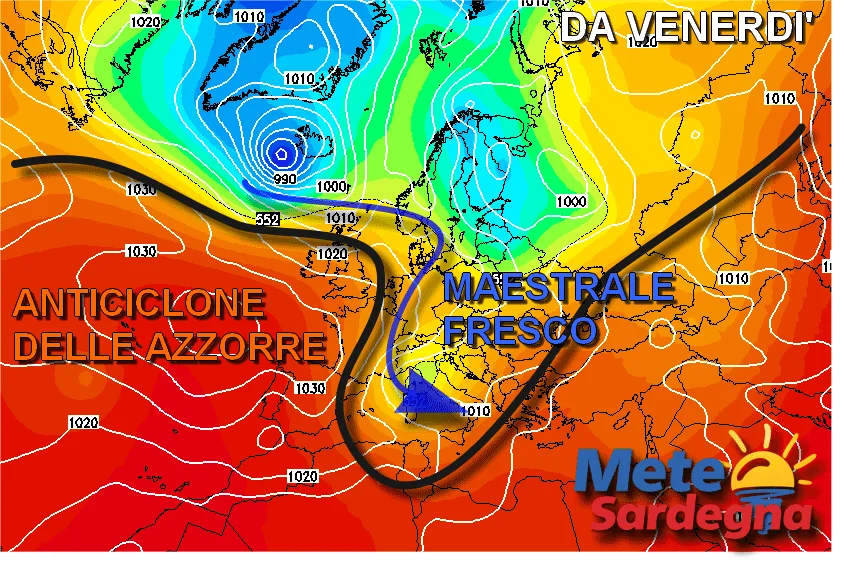 z500 120 1 - Furioso maestrale da venerdì: torneranno FRESCO e PIOGGE?