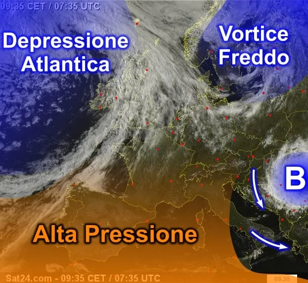 Meteosat 2 - Alta Pressione sotto attacco, ma regge