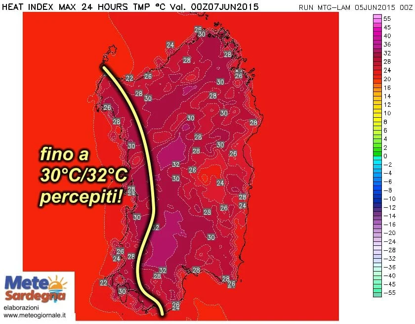 heatindexmax24h 48 - Sabato da mare: uno sguardo all'indice di calore