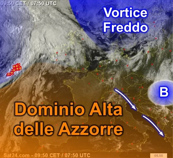 meteosat 1 - Al via il dominio dell'Alta Pressione: scoppia l'estate