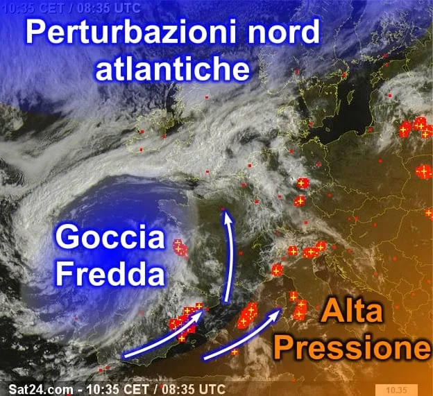 sat - Perturbazione "bomba" sulla Penisola Iberica