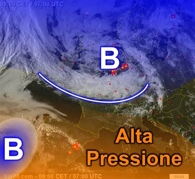 sat5 - Battaglia in atto tra Alta delle Azzorre e il Vortice Scandinavo