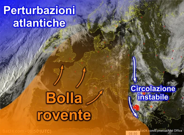 sat7 - Bolla rovente sahariana a ridosso della Sardegna