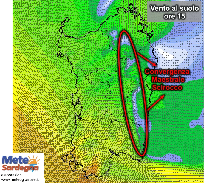 vento2 - Convergenza maestrale-scirocco darà una mano ai temporali