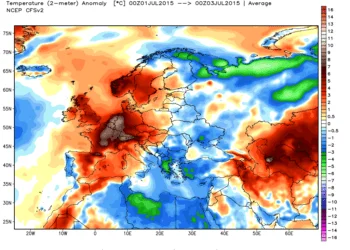 Anomalie termiche 350x250 - Siamo già vicini a 30°C, soprattutto a est