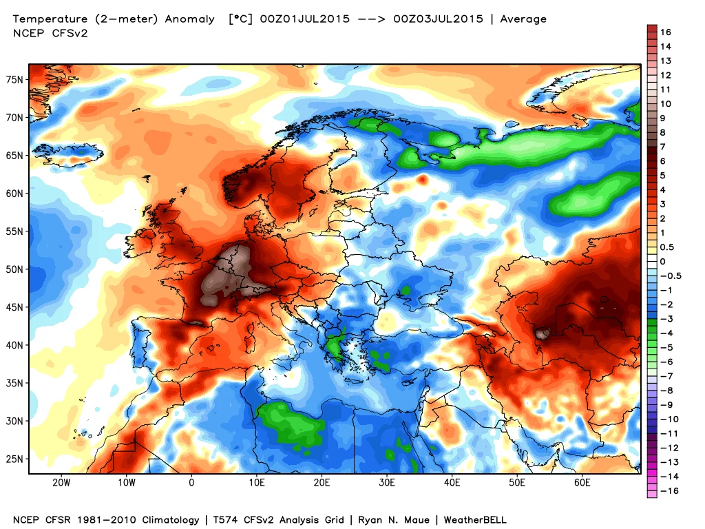 Anomalie termiche - I dati dei primi 2 giorni di luglio confermano il super caldo