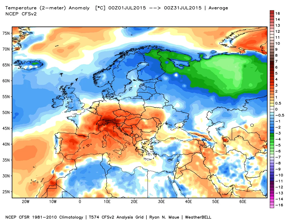 Anomalie termiche4 - Luglio 2015 è stato estremamente caldo: ecco i dati