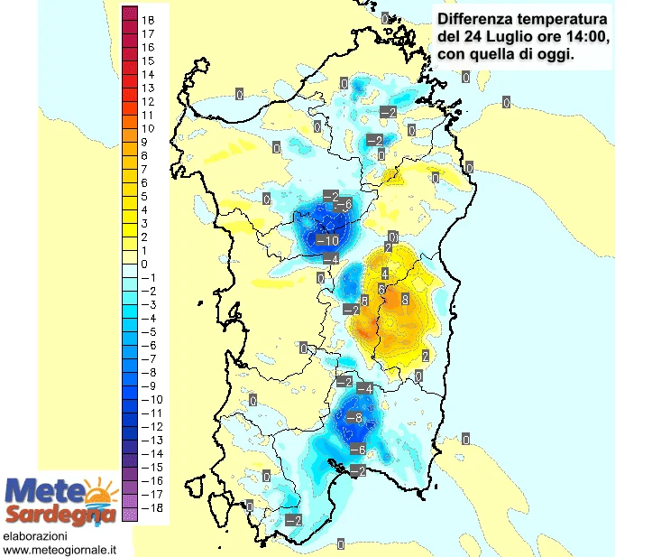 Differenze termiche - Domani forti variazioni di temperature causa temporali