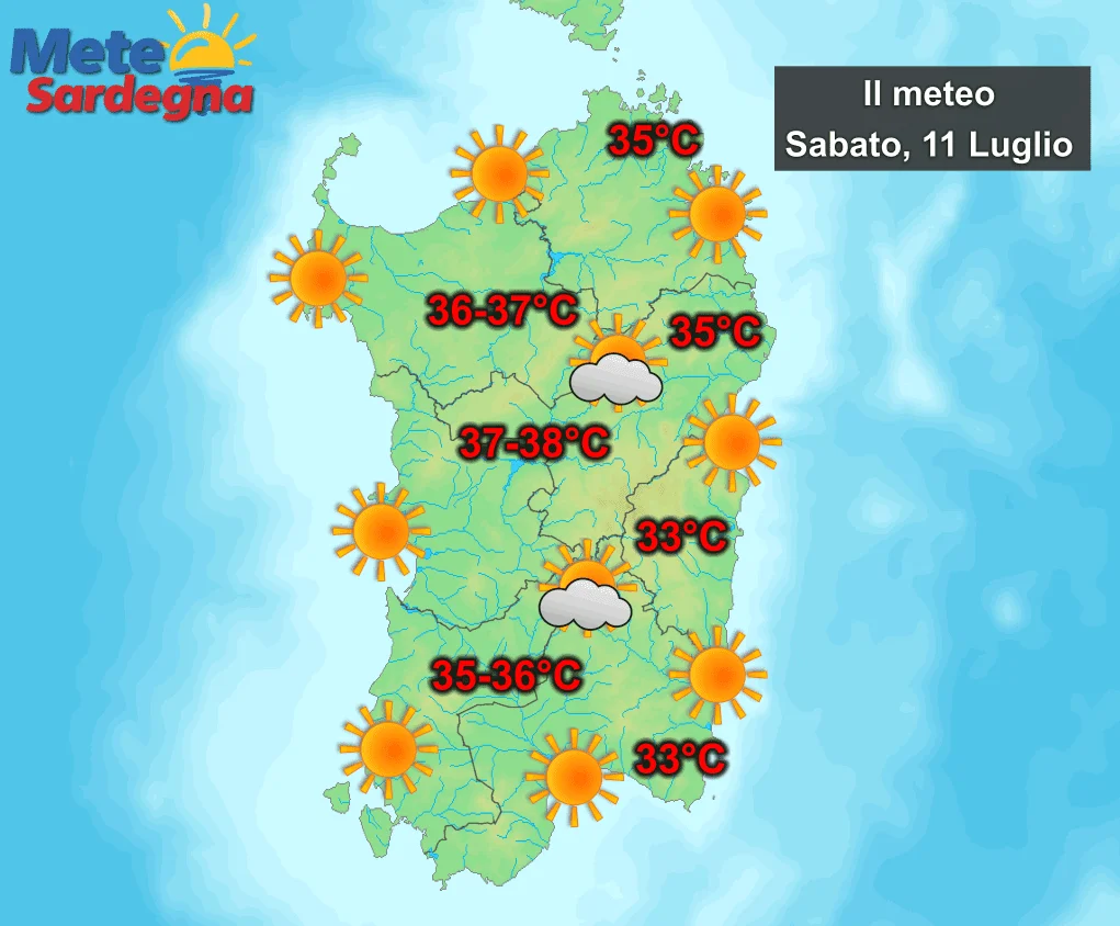 Meteo oggi 1 - Si torna a sudare! Oggi picchi di 38°C