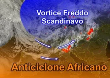 MeteoSat4 350x250 - Forte calo delle temperature, ma non ovunque: caldo a est