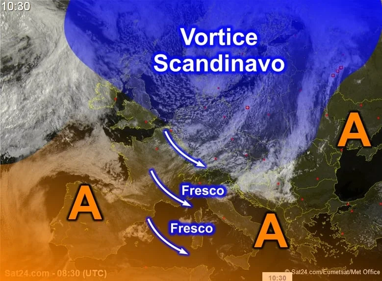 MeteoSat5 - Finalmente irrompe l'aria fresca!