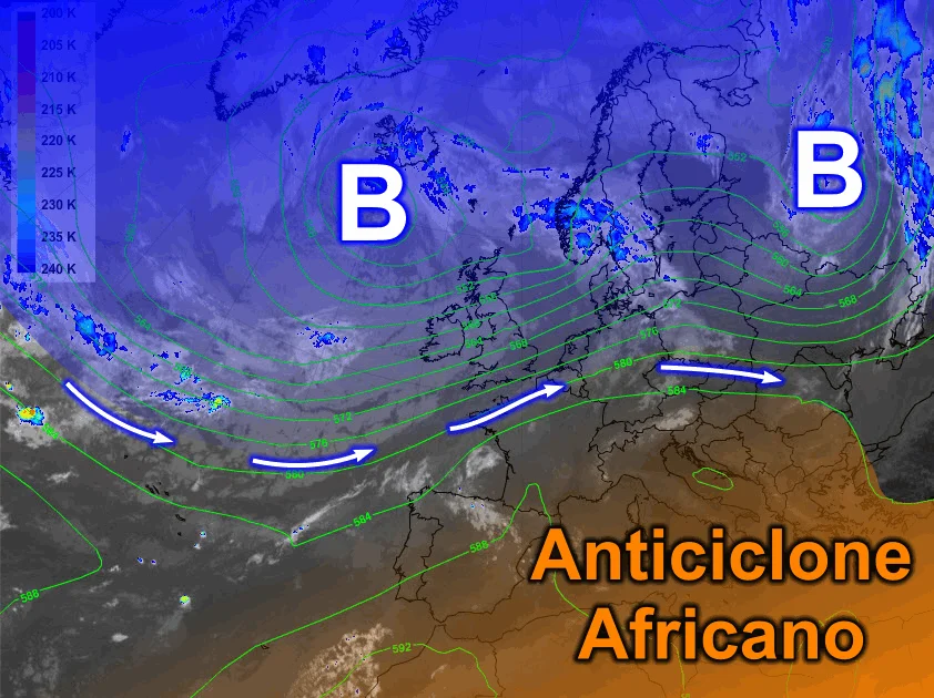 Meteosat - Perturbazioni atlantiche sempre più a sud...