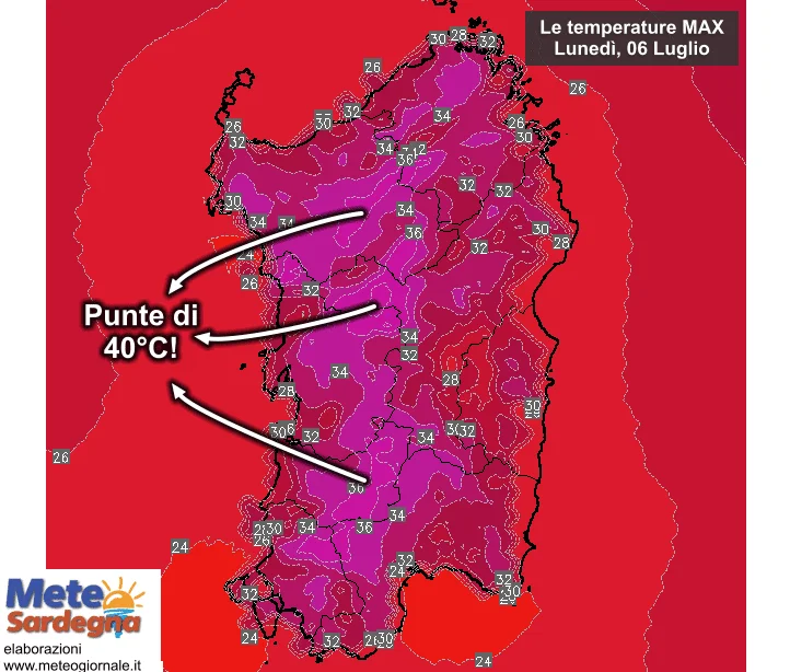 Temperature massime1 - Asticella a 40°C anche in questo inizio settimana