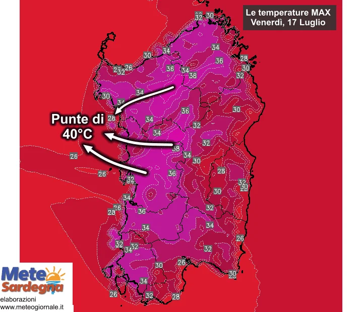 Temperature massime10 - Ci siamo: oggi 40°C non ce li toglie nessuno