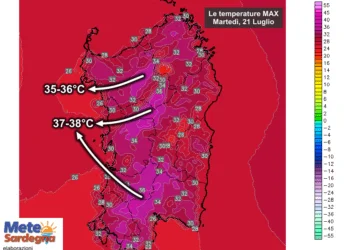 Temperature massime12 350x250 - Grandine di grosse dimensioni ieri a Nurri