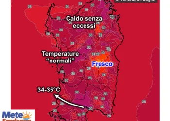 Temperature massime15 350x250 - Esplodono i temporali attorno a Cagliari