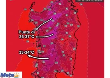 Temperature massime8 350x250 - Aria prossima alla saturazione lungo le coste!