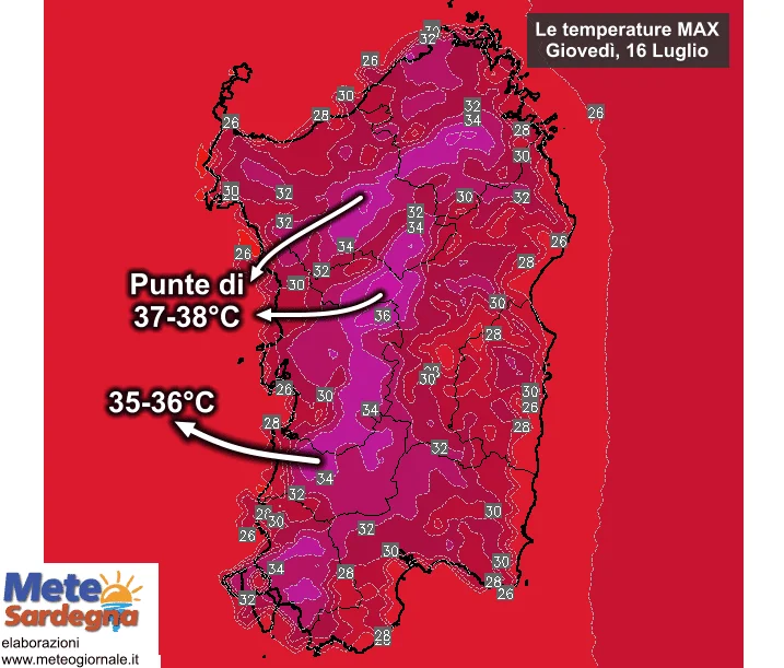 Temperature massime9 - Si va verso la fase peggiore del caldo: oggi sino a 38°C