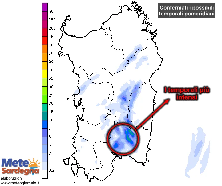 Temporali pomeridiani1 - Obbiettivo puntato al pomeriggio: confermati intensi temporali