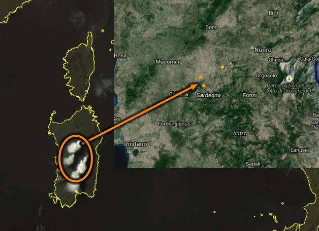 Temporali - Grosse nubi temporalesche nel centro Sardegna