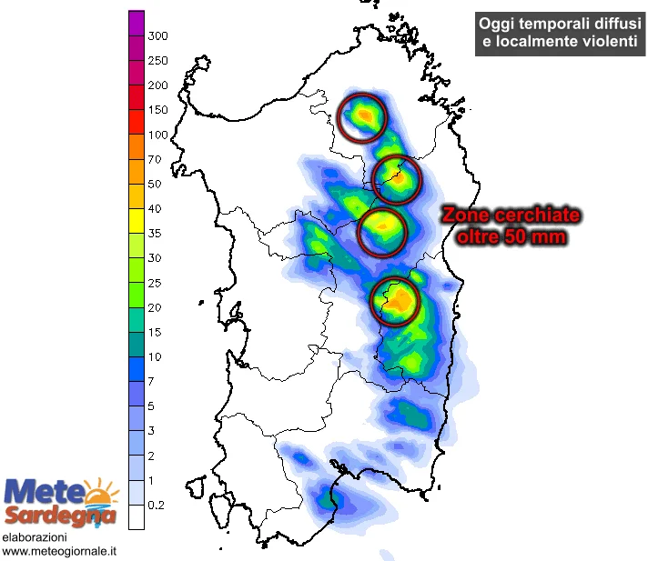 Temporali3 - Prepariamoci a temporali molto violenti. Piogge sin su Cagliari