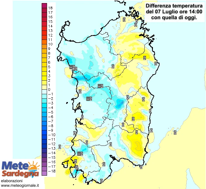 Variazioni temperature - Domani primi cali di temperatura, ma anche qualche rialzo