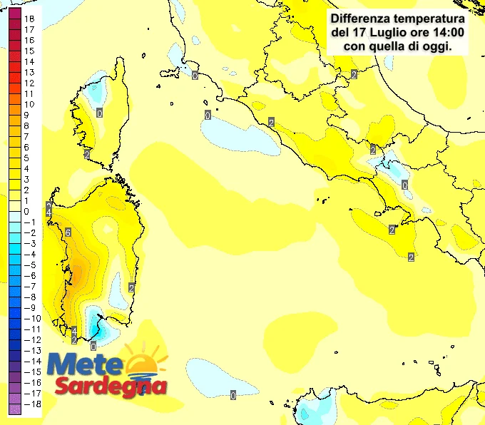 Variazioni termiche1 - Caldo furioso, ci risiamo: guardate che aumento venerdì!