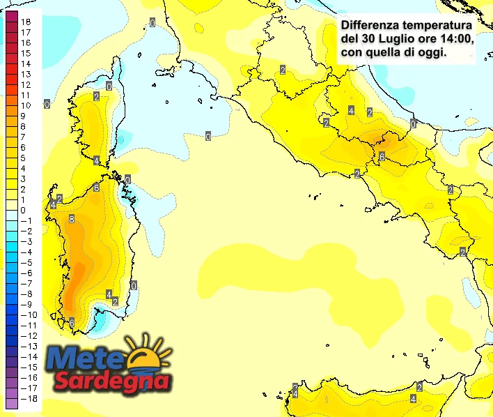 Variazioni termiche2 - Prossima settimana: mostruoso rialzo delle temperature!