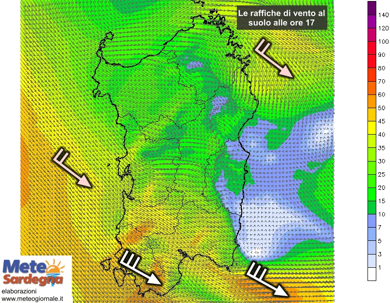 Vento al suolo - Oggi Maestrale intenso nel Sulcis e cagliaritano