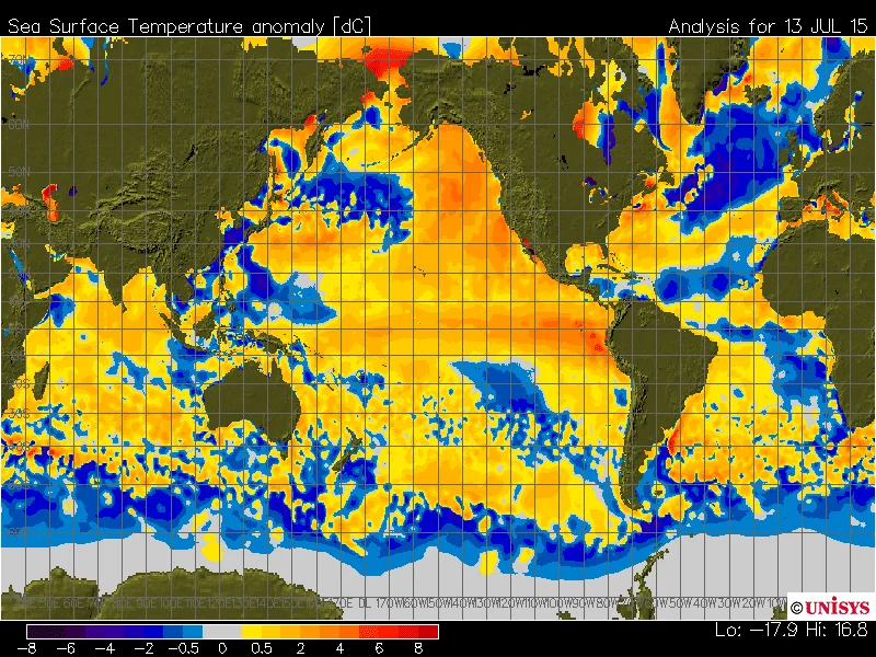 sst anom - Ulteriori conferme: il gran caldo potrebbe durare tutto il mese