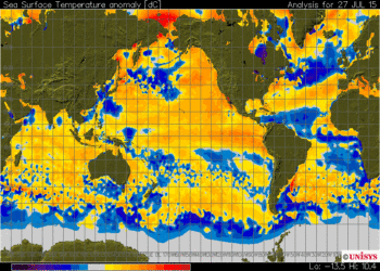 ssta anomalie 350x250 - In arrivo una calda notte sul sud Sardegna