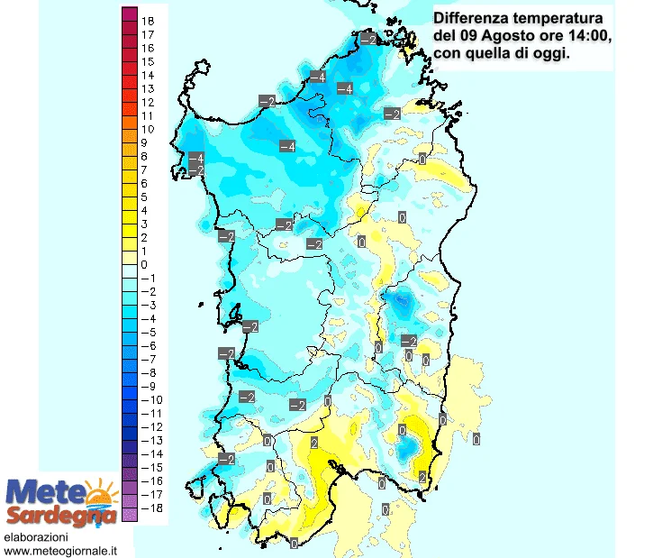 Differenza temperatura - Domenica e lunedì temperature in diminuzione: ecco quanto