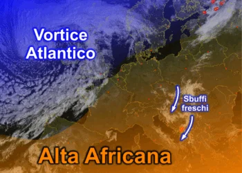 Meteosat 350x250 - Mercoledì Sardegna divisa tra caldo torrido e afoso