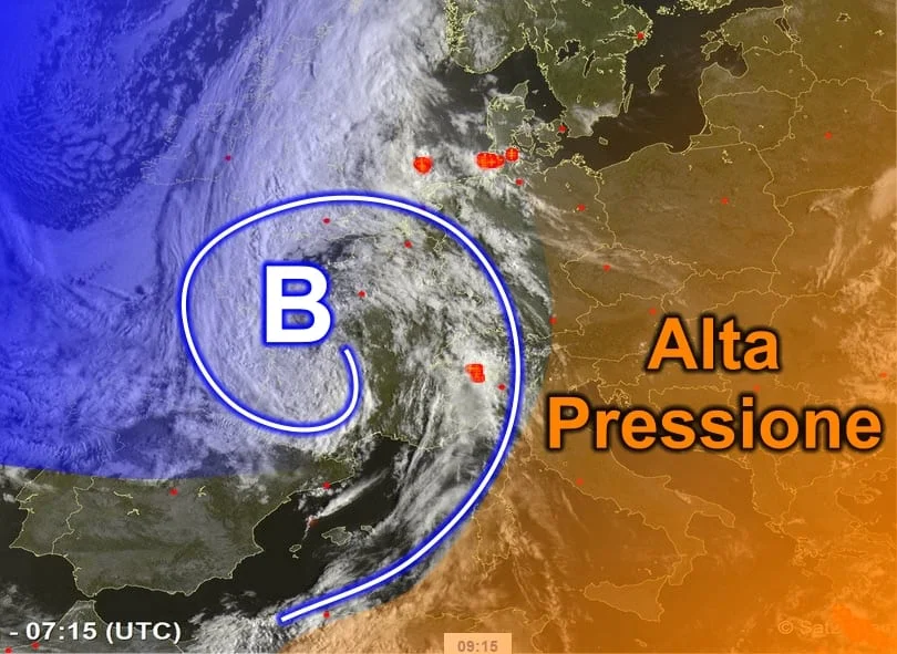 Meteosat6 - La perturbazione di Ferragosto è quasi arrivata