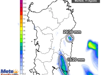 Precipitazioni1 350x250 - Temporale in azione a nord est di Cagliari