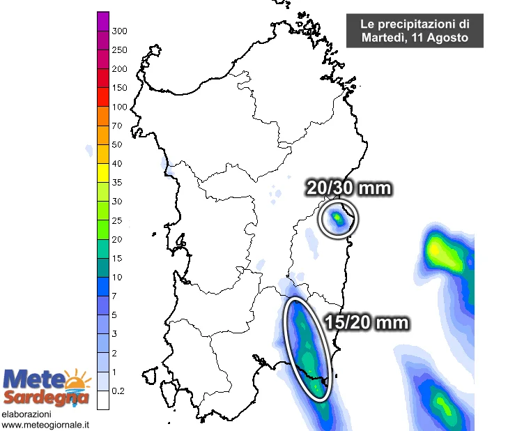Precipitazioni1 - Possibili temporali nel Sarrabus-Gerrei e in Ogliastra