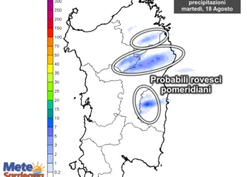 Precipitazioni3 350x250 - Oggi un po' di caldo in Campidano. Clima gradevole altrove