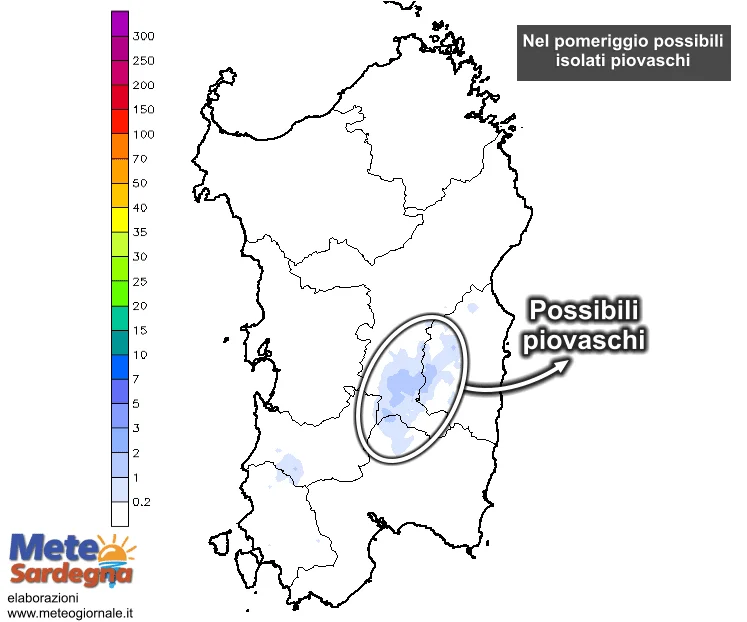 Precipitazioni4 - Nel pomeriggio possibili isolati piovaschi