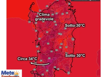 Temperature massime14 350x250 - Da mercoledì aumento temperature: torna l'anticiclone africano