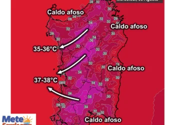 Temperature massime4 350x250 - Venerdì l'isola divisa in due dallo scirocco: ad ovest farà caldissimo!