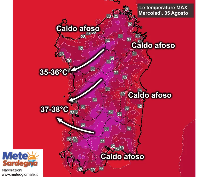 Temperature massime4 - Caldo torrido o caldo afoso? Ecco come andrà oggi