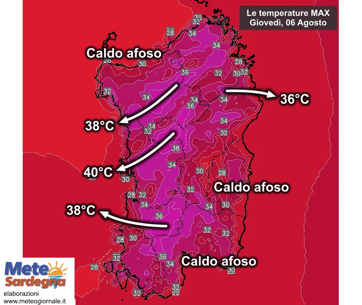 Temperature massime5 - Ancora più caldo? Ebbene si: oggi 40°C...