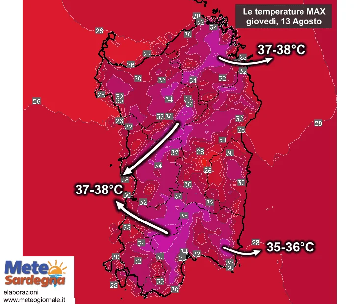 Temperature massime9 - Oggi tornerà il gran caldo