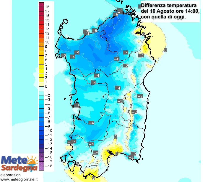 Variazioni termiche21 - Domenica e lunedì temperature in diminuzione: ecco quanto