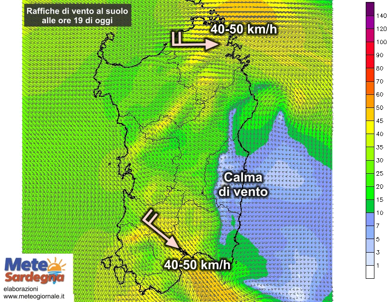 Vento al suolo6 - Venti di Maestrale e Ponente in rapido rinforzo